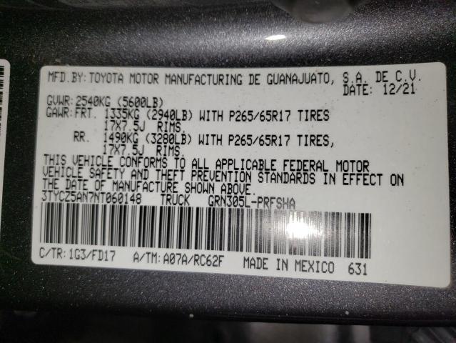 2022 TOYOTA TACOMA DOU 3TYCZ5AN7NT060148