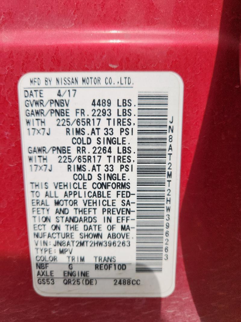 2017 NISSAN ROGUE S - JN8AT2MT2HW396263