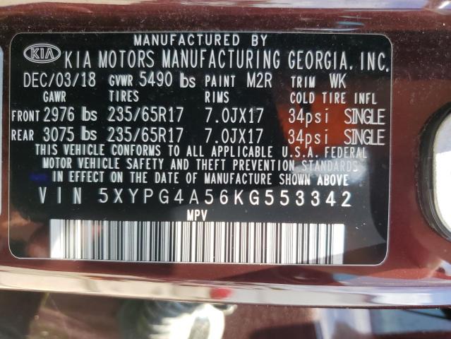 2019 KIA SORENTO LX 5XYPG4A56KG553342