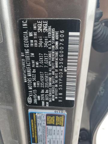 2016 KIA SORENTO LX 5XYPGDA53GG007606