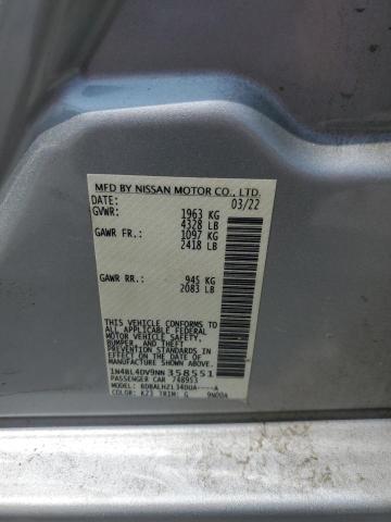 2022 NISSAN ALTIMA SV - 1N4BL4DV9NN358551