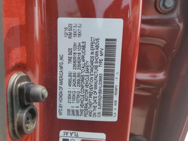 2017 HONDA CR-V EXL 5J6RW2H89HL008663