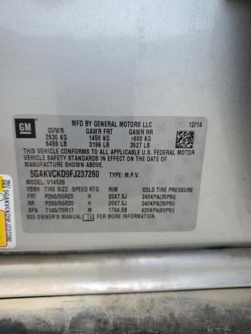 2015 BUICK ENCLAVE 5GAKVCKD9FJ237280