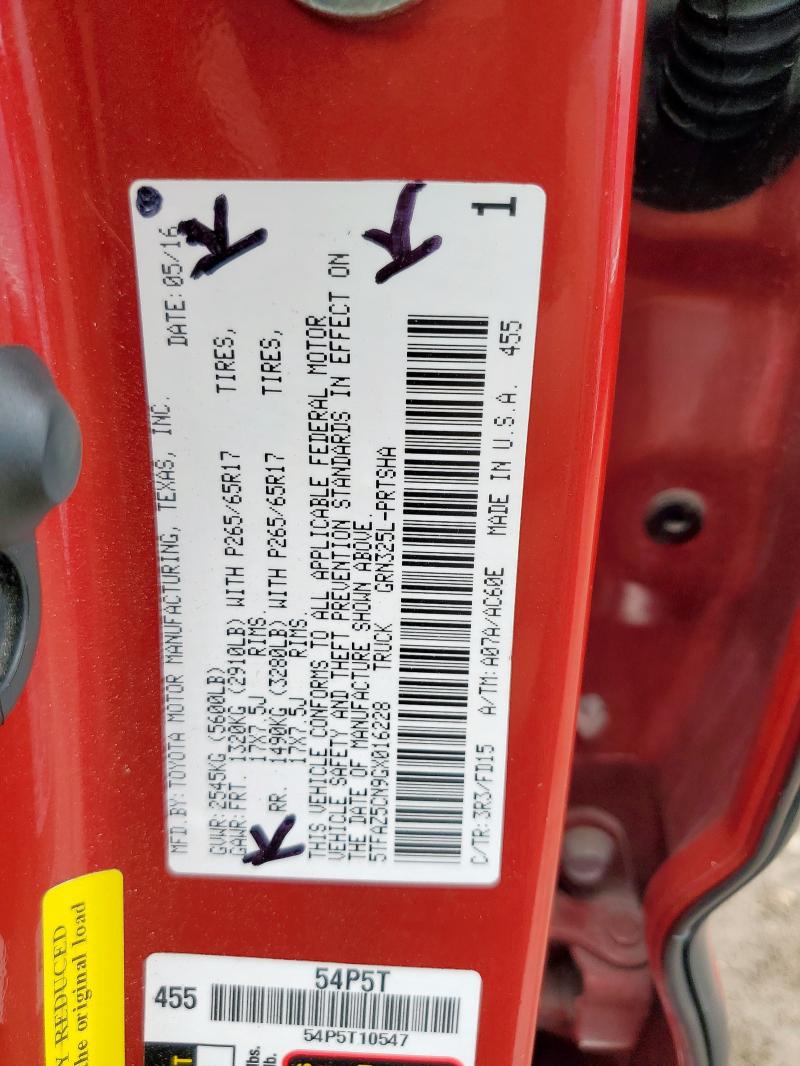 2016 TOYOTA TACOMA DOU - 5TFAZ5CN9GX016228