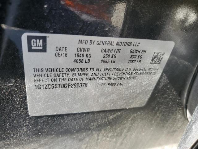 2016 CHEVROLET MALIBU LS - 1G1ZC5ST0GF292378