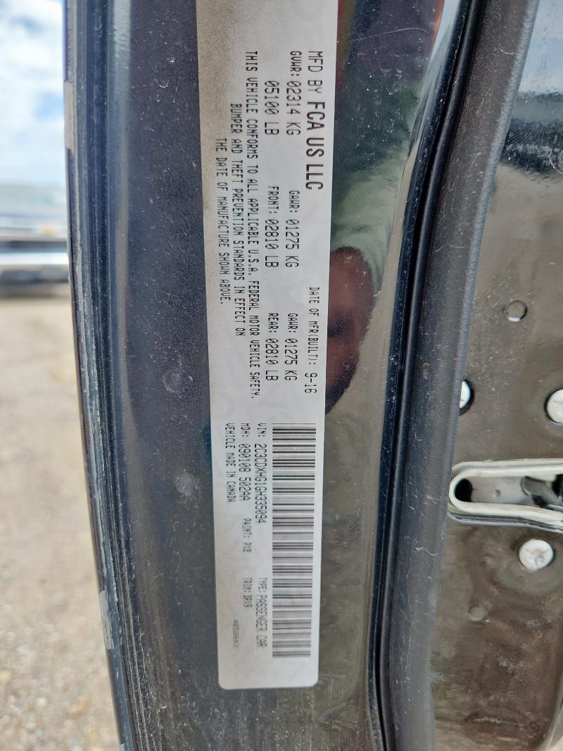 2016 DODGE CHARGER SX 2C3CDXHG1GH335094