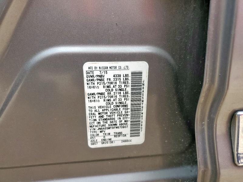 2015 NISSAN ROGUE SELE - JN8AS5MT8FW670907