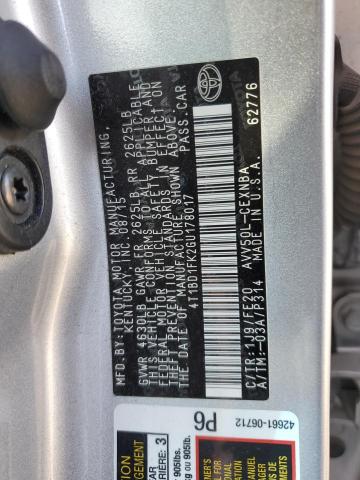2016 TOYOTA CAMRY HYBR 4T1BD1FK2GU178017