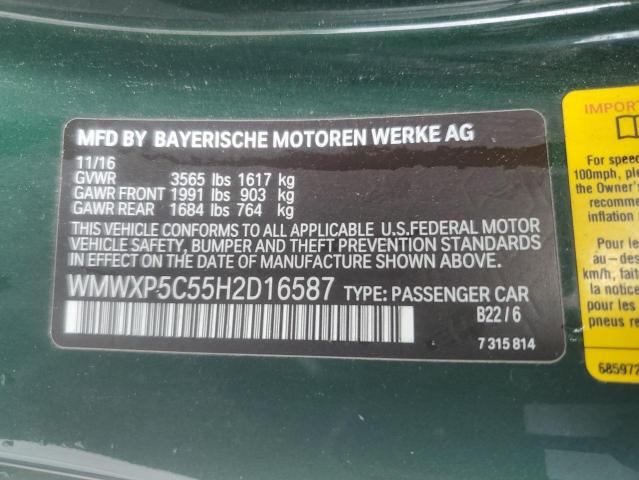 2017 MINI COOPER WMWXP5C55H2D16587
