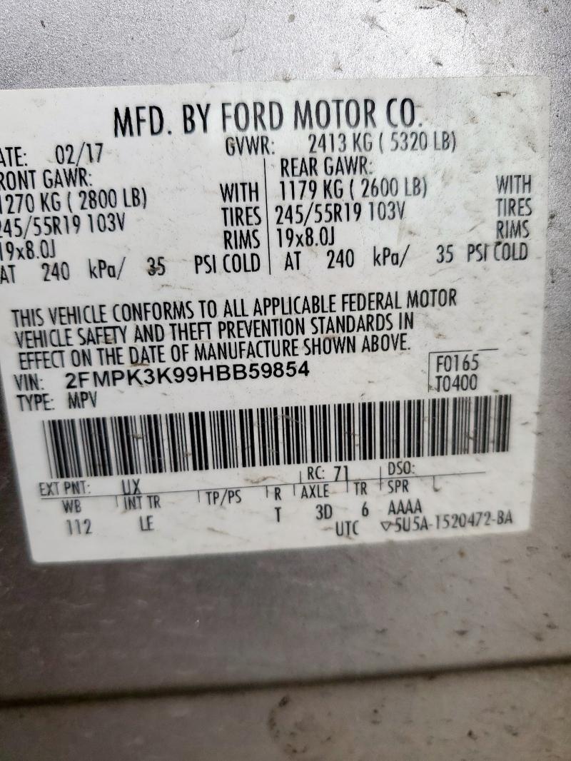 2017 FORD EDGE TITAN 2FMPK3K99HBB59854