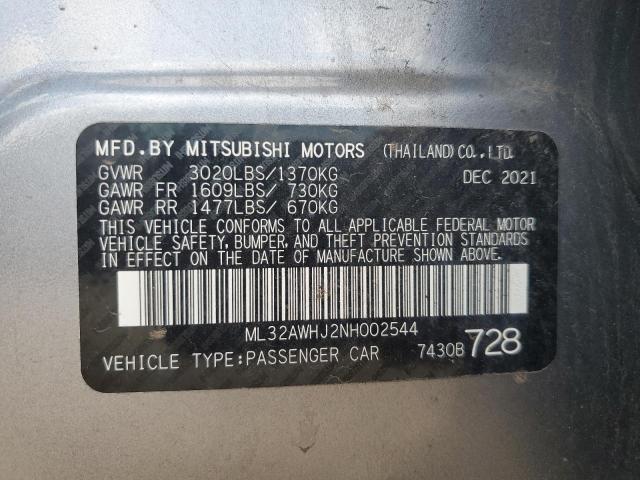 2022 MITSUBISHI MIRAGE SE ML32AWHJ2NH002544