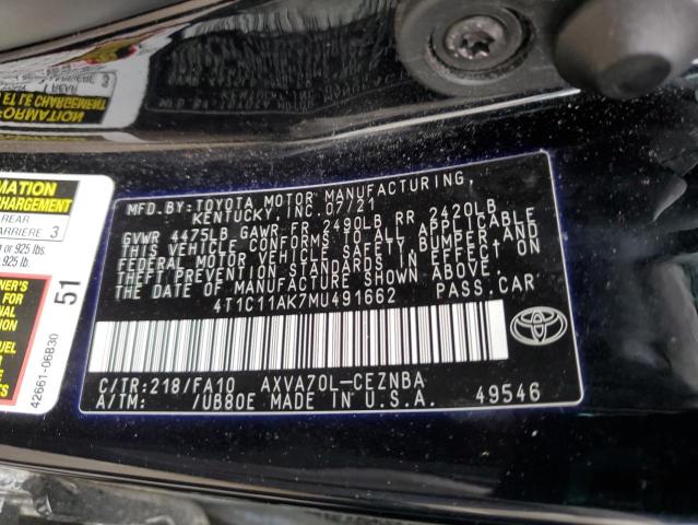 2021 TOYOTA CAMRY LE - 4T1C11AK7MU491662