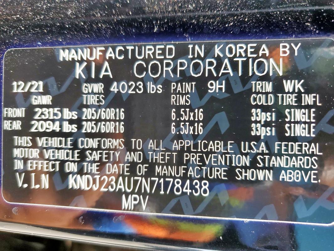 2022 KIA SOUL LX - KNDJ23AU7N7178438