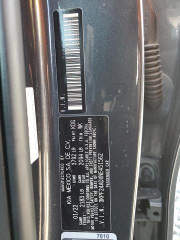 2022 KIA FORTE FE - 3KPF24ADXNE451562