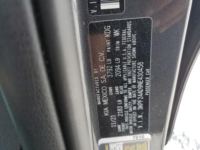 2022 KIA FORTE FE 3KPF24AD9NE430458