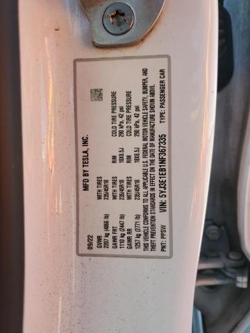2022 TESLA MODEL 3 - 5YJ3E1EB1NF367335