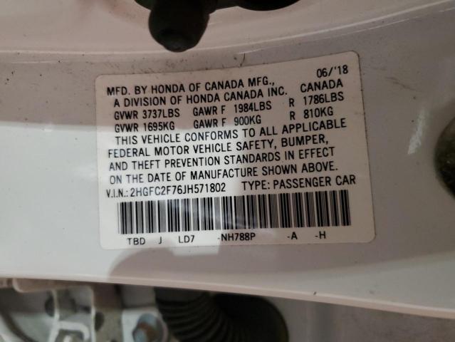 2018 HONDA CIVIC EX 2HGFC2F76JH571802