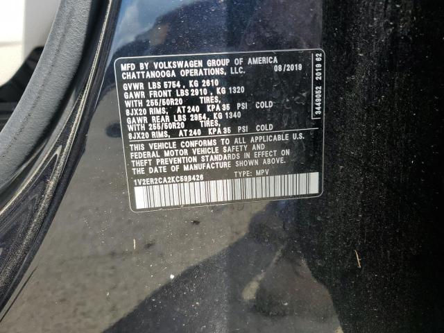 2019 VOLKSWAGEN ATLAS SEL - 1V2ER2CA2KC598426