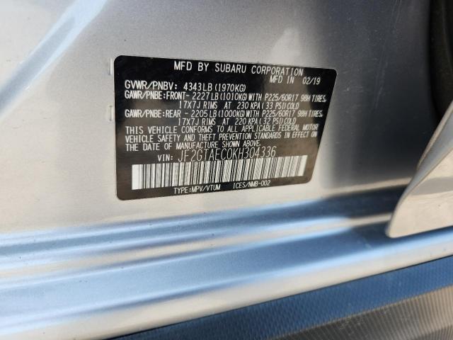 2019 SUBARU CROSSTREK - JF2GTAEC0KH304336