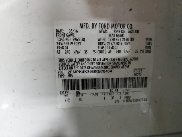 2016 FORD EDGE TITAN 2FMPK4K89GBB78464