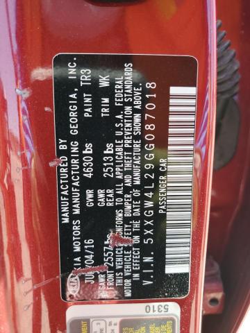 2016 KIA OPTIMA SX 5XXGW4L29GG087018