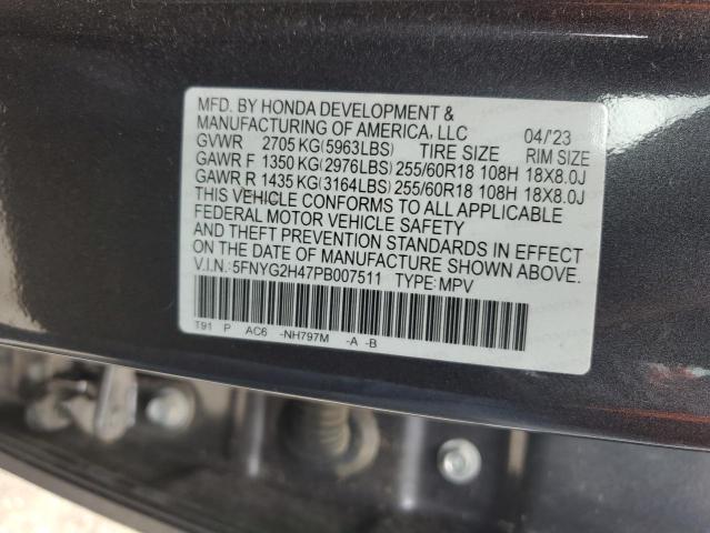2023 HONDA PILOT EXL 5FNYG2H47PB007511