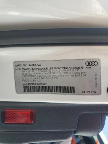 2018 AUDI A5 PRESTIG WAUFNCF59JA075577