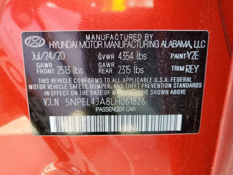 2020 HYUNDAI SONATA SEL 5NPEL4JA8LH061826