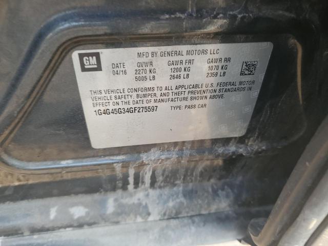 2016 BUICK LACROSSE S 1G4G45G34GF275597