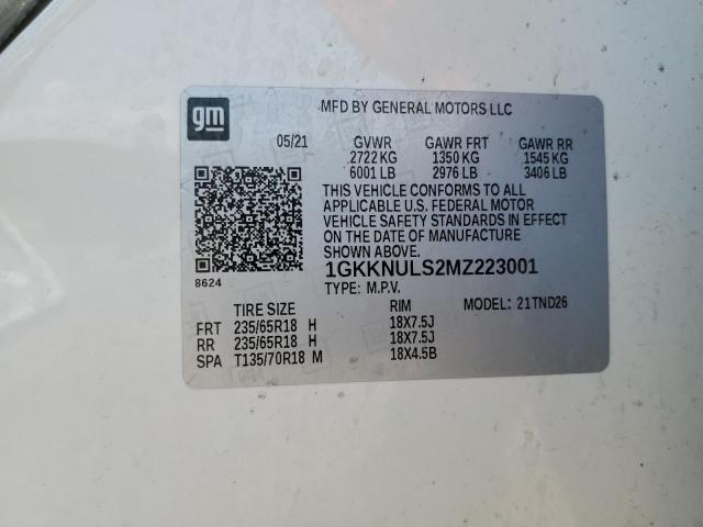 2021 GMC ACADIA SLT - 1GKKNULS2MZ223001