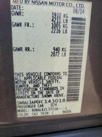 2015 NISSAN ALTIMA 2.5 - 1N4AL3AP0FC143018