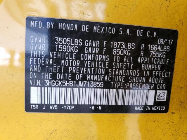 2018 HONDA FIT EX 3HGGK5H81JM713859