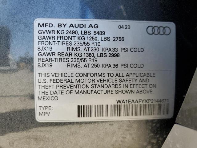 2023 AUDI Q5 PREMIUM WA1EAAFYXP2144671