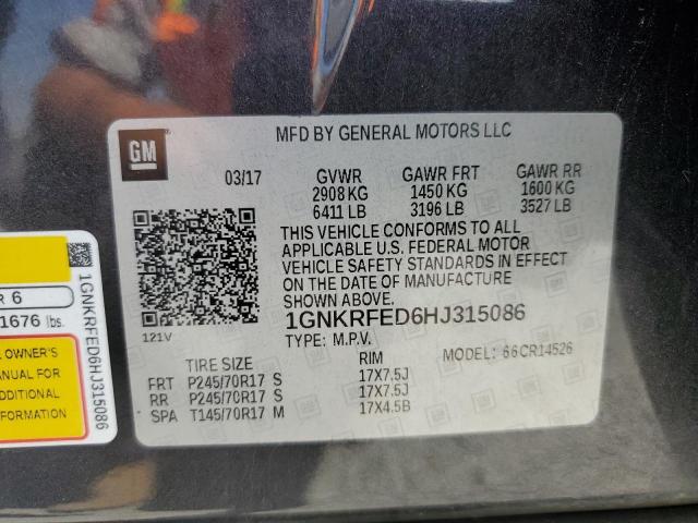 2017 CHEVROLET TRAVERSE L - 1GNKRFED6HJ315086