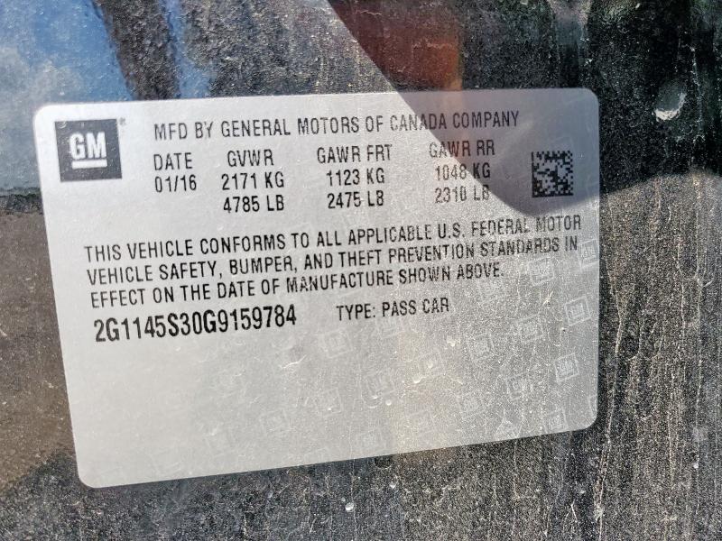 2016 CHEVROLET IMPALA LTZ 2G1145S30G9159784