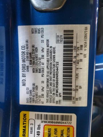 2022 FORD BRONCO SPO 3FMCR9B68NRD44722