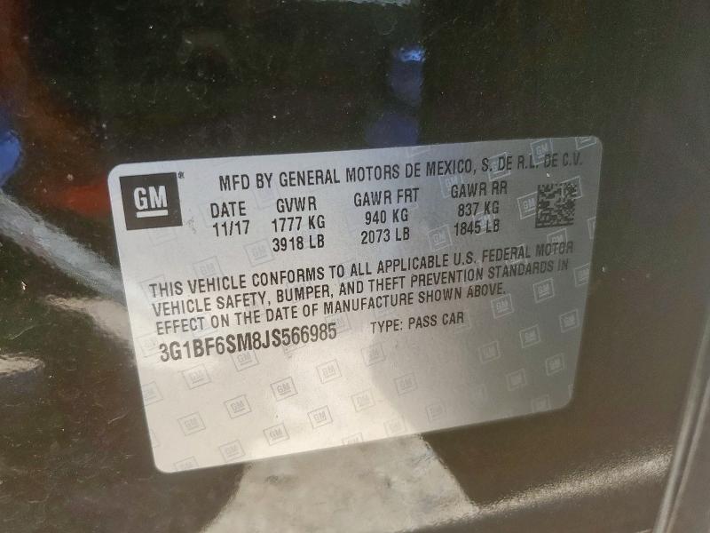 2018 CHEVROLET CRUZE PREM 3G1BF6SM8JS566985