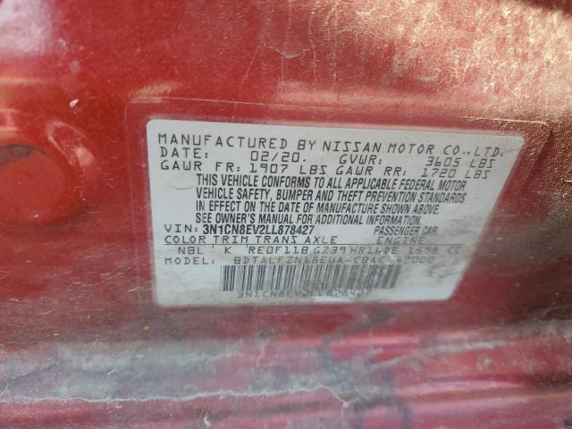 2020 NISSAN VERSA SV 3N1CN8EV2LL878427