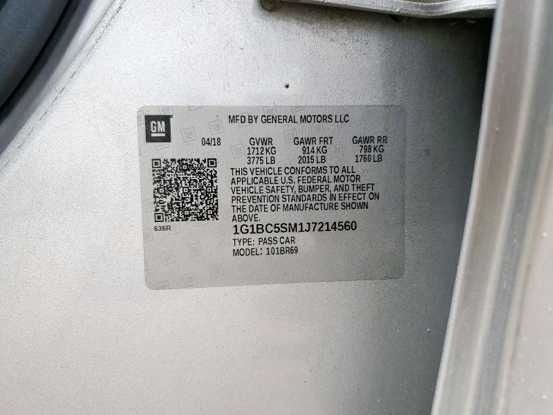 2018 CHEVROLET CRUZE LS 1G1BC5SM1J7214560
