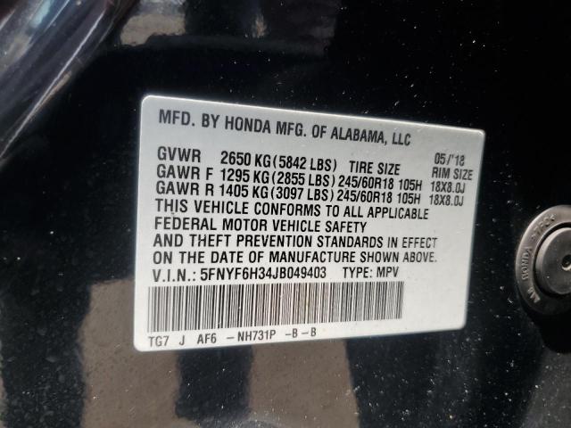 2018 HONDA PILOT EX 5FNYF6H34JB049403