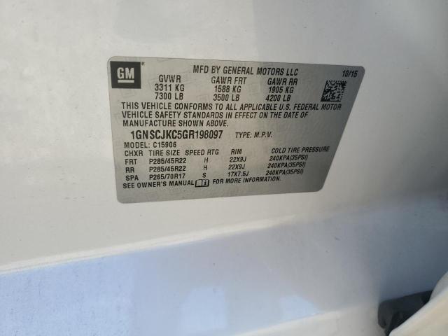 2016 CHEVROLET SUBURBAN C 1GNSCJKC5GR198097