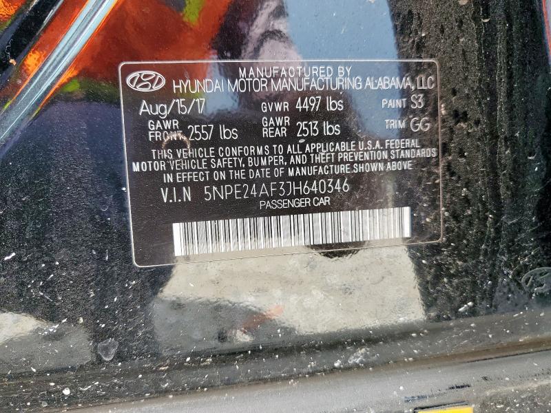 2018 HYUNDAI SONATA SE 5NPE24AF3JH640346