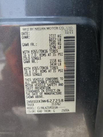 2022 NISSAN FRONTIER S - 1N6ED1EK3NN627258