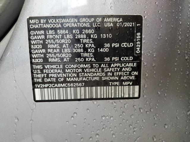 2021 VOLKSWAGEN ATLAS SE - 1V2HP2CA8MC562567