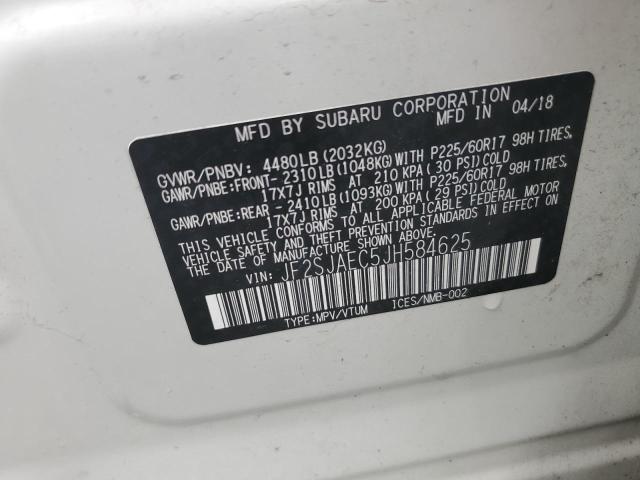 2018 SUBARU FORESTER 2 JF2SJAEC5JH584625