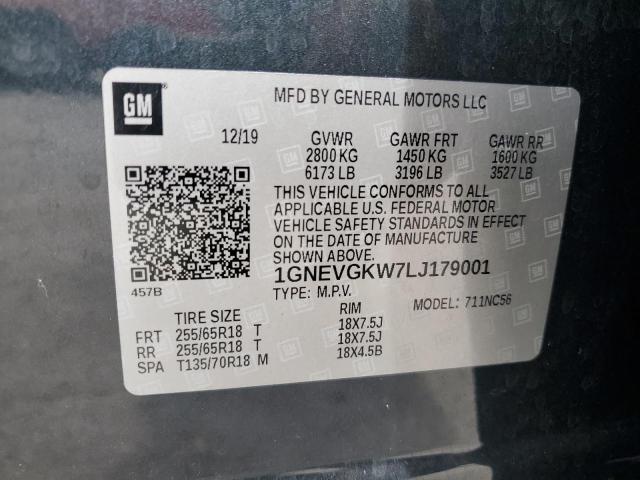 2020 CHEVROLET TRAVERSE L - 1GNEVGKW7LJ179001