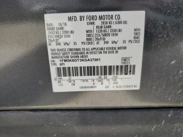 2019 FORD EXPLORER SPORT 1FM5K8GT3KGA37001