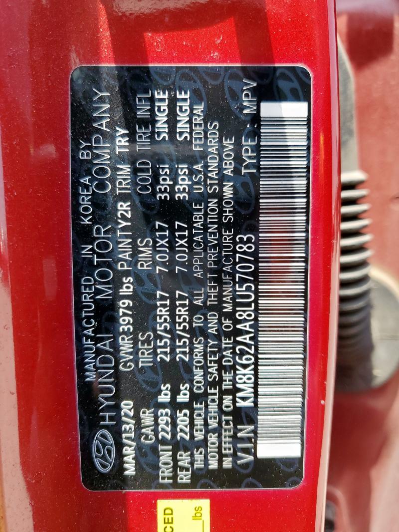 2020 HYUNDAI KONA SEL P KM8K62AA8LU570783