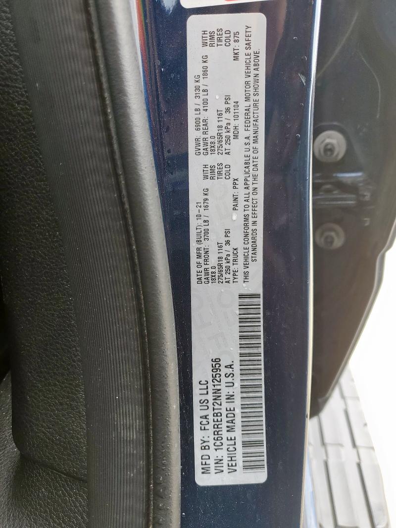 2022 RAM 1500 BIG H - 1C6RREBT2NN125956