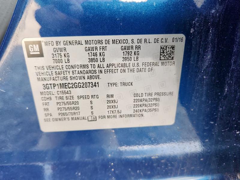 2016 GMC SIERRA C15 3GTP1MEC2GG207341